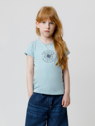 Футболка для девочки, артикул: КП 302763, цвет: голубой
