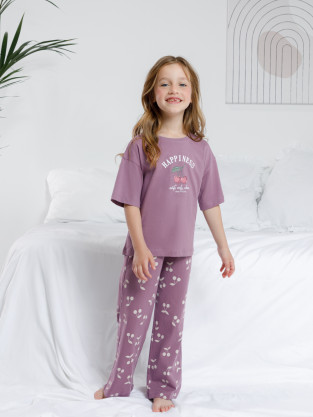 Пижама для девочки, артикул: МП 1657, цвет: бордовый