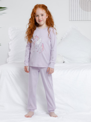 Пижама для девочки, артикул: К 1621, цвет: фиолетовый