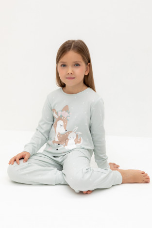 Пижама для девочки, артикул: К 1621, цвет: светло-серый5