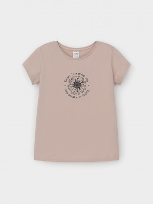 Футболка для девочки, артикул: КП 302763, цвет: бежевый - 2 фото