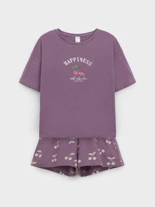 Пижама для девочки, артикул: МП 1658, цвет: бордовый - 2 фото