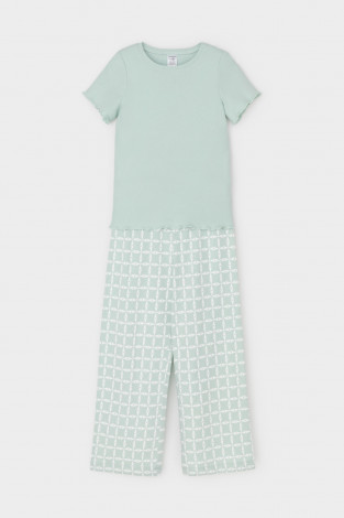 Пижама для девочки, артикул: К 1636, цвет: голубой - 2 фото