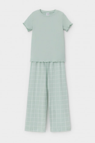 Пижама для девочки, артикул: К 1636, цвет: голубой - 2 фото