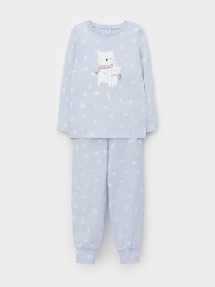 Пижама для девочки, артикул: К 1637, цвет: голубой - 2 фото