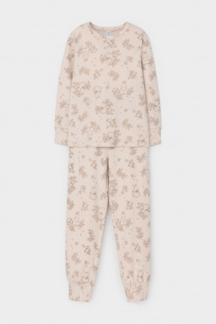 Пижама для девочки, артикул: К 1552, цвет: бежевый - 2 фото