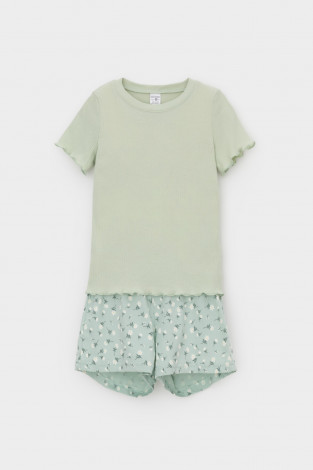 Пижама для девочки, артикул: К 1596, цвет: голубой - 2 фото