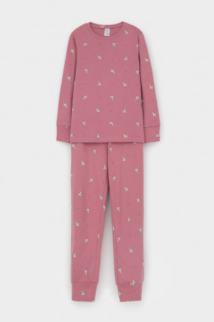 Пижама для девочки, артикул: К 1552, цвет: розовый - 2 фото