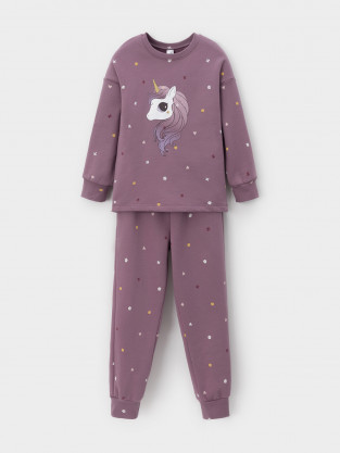 Пижама для девочки, артикул: К 1581, цвет: фиолетовый - 2 фото