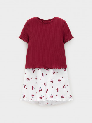 Пижама для девочки, артикул: МП 1670, цвет: бордовый - 2 фото