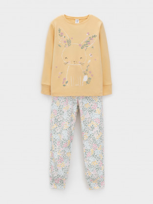 Пижама для девочки, артикул: К 1541, цвет: желтый - 2 фото