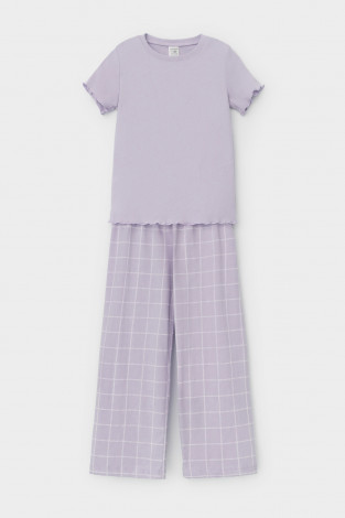 Пижама для девочки, артикул: К 1636, цвет: фиолетовый - 2 фото