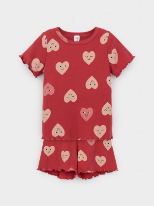 Пижама для девочки, артикул: МП 1660, цвет: бордовый - 2 фото