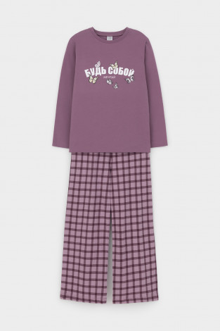 Пижама для девочки, артикул: К 1623, цвет: бордовый - 2 фото