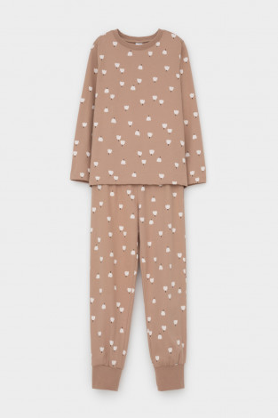 Пижама для девочки, артикул: К 1561, цвет: бежевый - 2 фото