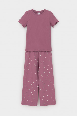 Пижама для девочки, артикул: К 1636-1, цвет: фиолетовый - 2 фото