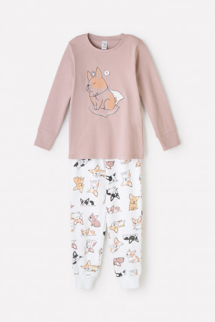Пижама для девочки, артикул: К 1541/24, цвет: кофейный - 2 фото