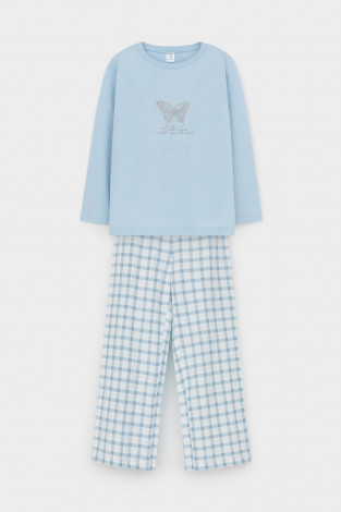 Пижама для девочки, артикул: К 1623, цвет: голубой - 2 фото