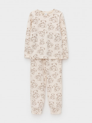 Пижама для девочки, артикул: К 1552, цвет: светло-бежевый - 2 фото