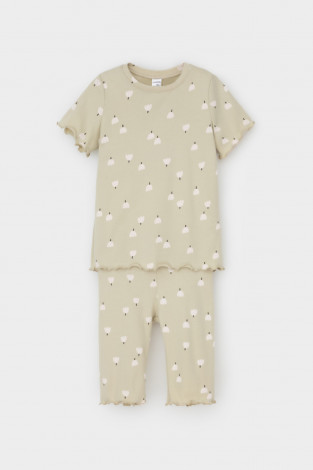 Пижама для девочки, артикул: К 1632, цвет: зеленый - 2 фото