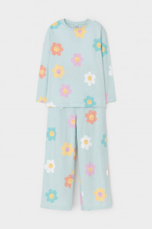 Пижама для девочки, артикул: К 1622/25, цвет: светло-голубой - 2 фото