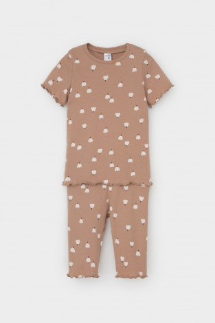 Пижама для девочки, артикул: К 1632, цвет: бежевый - 2 фото