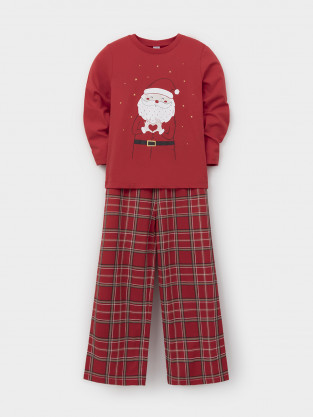 Пижама для девочки, артикул: К 1623, цвет: красный - 2 фото