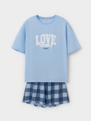 Пижама для девочки, артикул: МП 1658-1, цвет: голубой - 2 фото