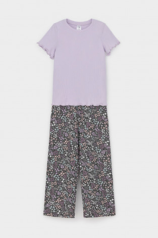 Пижама для девочки, артикул: К 1636-1, цвет: фиолетовый - 2 фото