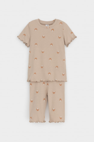 Пижама для девочки, артикул: К 1632, цвет: бежевый - 2 фото