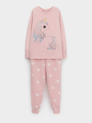 Пижама для девочки, артикул: К 1567, цвет: розовый - 2 фото