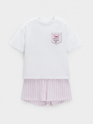 Пижама для девочки, артикул: МП 1658, цвет: белый - 2 фото