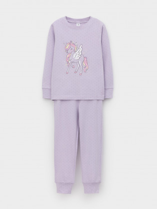 Пижама для девочки, артикул: К 1621, цвет: фиолетовый - 2 фото