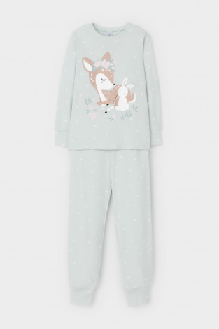 Пижама для девочки, артикул: К 1621, цвет: светло-серый5 - 2 фото