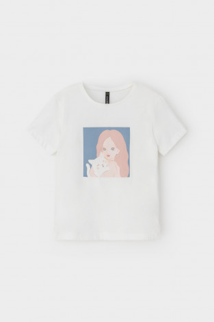 Футболка для девочки, артикул: КР 302726, цвет: сахар - 2 фото