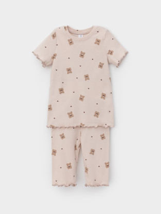Пижама для девочки, артикул: К 1632, цвет: бежевый - 2 фото