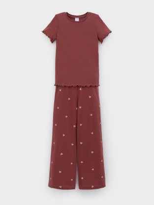 Пижама для девочки, артикул: К 1636, цвет: коричневый - 2 фото