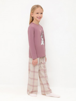 Пижама для девочки, артикул: К 1623, цвет: розовый - 2 фото