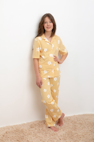 Пижамы для девочки, артикул: КБ 2829, цвет: желтый
